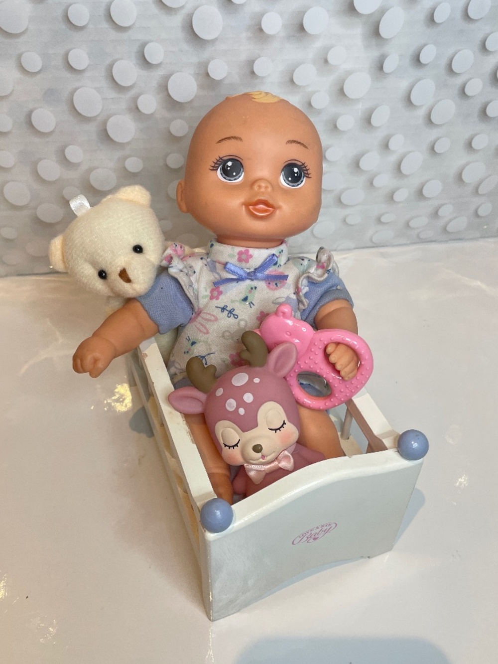 Baby doll with Luv a Bye Baby Crib